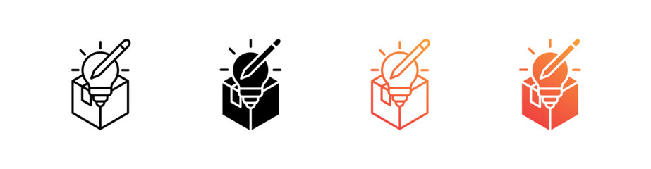 Product Design Multiple Style Icon Set Vector 