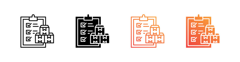 Inventory Multiple Style Icon Set Vector 
