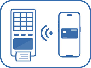 스마트폰을 이용한 결제 시스템을 표현한 일러스트