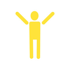 Person with Arms Raised Icon – Joy, Success, Welcome Gesture Symbol・両手を広げた人物のアイコン｜達成・喜び・歓迎のピクトグラム