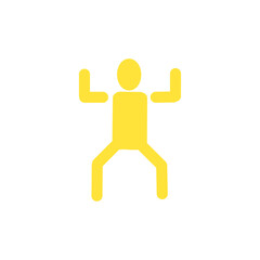 Person Standing with Arms Raised Icon – Exercise, Dance, Energetic Pose Symbol・両手を上げて立つ人物のアイコン｜エクササイズ・ダンス・元気ポーズのピクトグラム
