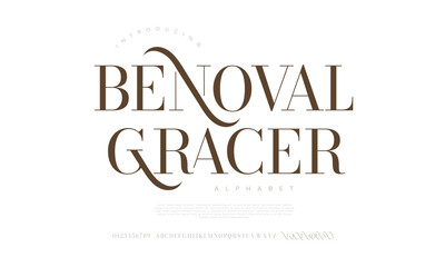 Obraz premium Stylish serif display font with elegant swashes, ideal for high-end branding and artistic designs