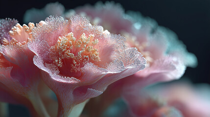 Soft Lettuce Coral with Blooming Polyps, Marine Closeup Background Texture Wallpaper