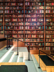 Mall interior with library theme photographed from the side © Danu