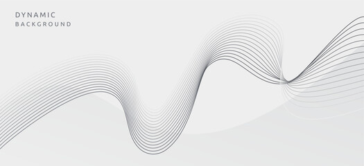 Dynamic line shapes composition background. Abstract gray poster