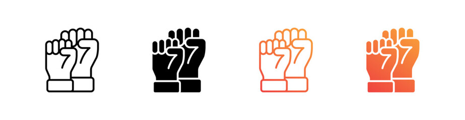 Union Multiple Style Icon Set Vector 