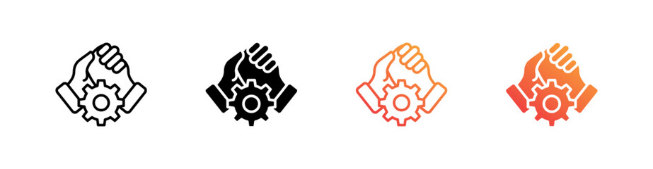 Merger Multiple Style Icon Set Vector 