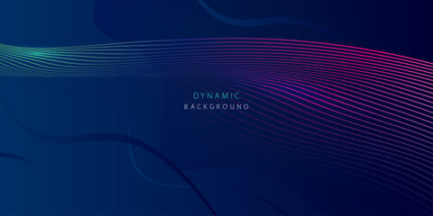 Abstract dynamic wave lines on dark background