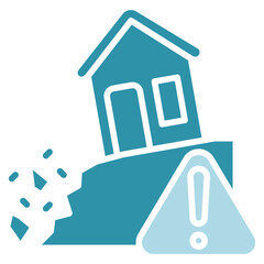 Disaster Alert dual tone blue color, mini illustration icon. use for modern concept, print, UI, UX kit, web and app development. Vector related to risk management, business, finance.