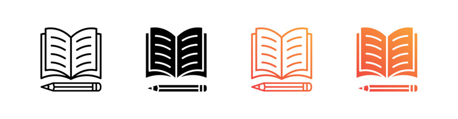 Journal Multiple Style Icon Set Vector 