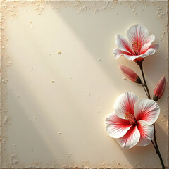 grunge background with pink flowers with writing space 