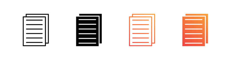 Article Multiple Style Icon Set Vector 