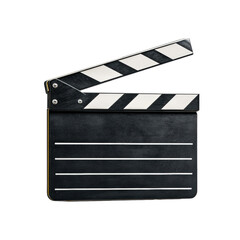 Obraz premium Classic Film Clapperboard on Black Background on white background