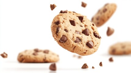 Cookie spinning in the air, rendered with visible motion blur and perfect lighting, generative ai