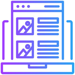 Web content icon for content carketing, business, website, application, printing, document, poster design, etc