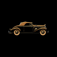 Vintage retro car flat vector design