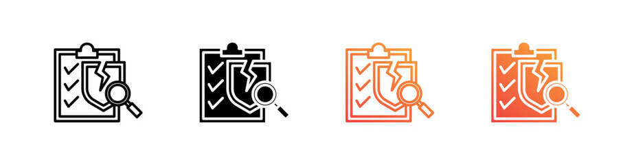 Vulnerability Assessment Multiple Style Icon Set Vector 