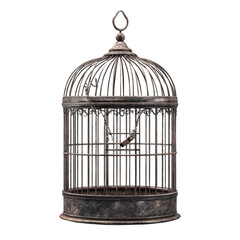 Vintage Bird Cage - Intricate Metal Design on a white background.