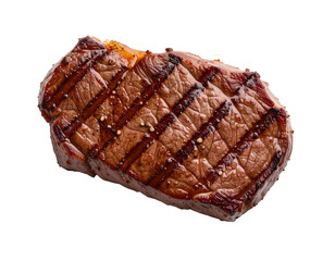 Perfectly grilled steak isolated on black