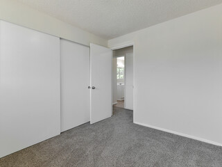 Modern residential empty bedroom interior