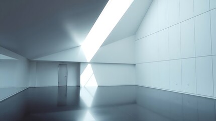 Obraz premium Architectural space exhibiting pure geometry and ethereal skylight detail