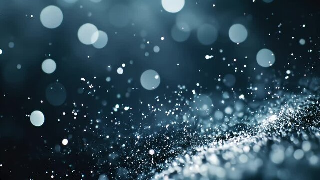 abstract white and grey bokeh dots with sparkling dust particles footage