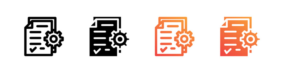 Procedure Multiple Style Icon Set Vector 