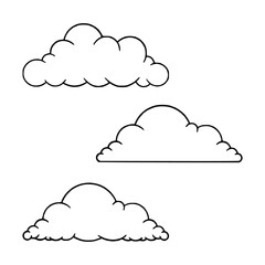 set of cloud outlines vector illustration