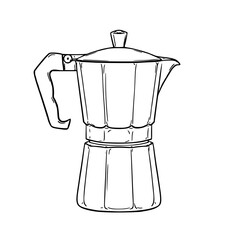 classic moka pot coffee maker illustration