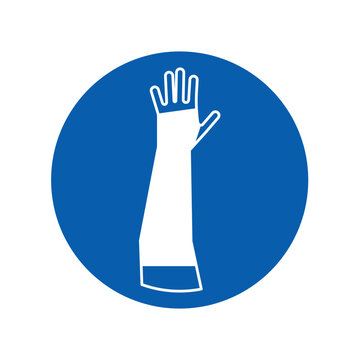 mandatory safety signs icon_wear arm protector sleeve round shapes