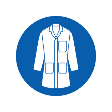 mandatory safety signs icon_wear labcoat round shapes