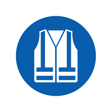 mandatory safety signs icon_wear reflective vest round shapes