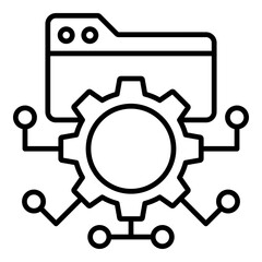 Obraz premium Managing Data Outline Icon Vector Illustration