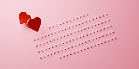 Red Hearts Symbolize A Sweet Pink Connection