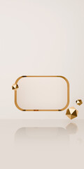 Golden Geometric Frame Creates Modern Presentation Design. Vertical view.