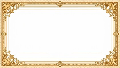 Elegant Golden Frame Certificate Template Printable Award Border Design