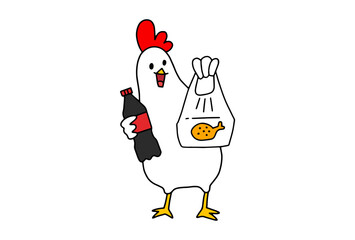 chicken character vector isolated illustration