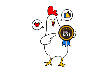 chicken character vector isolated illustration