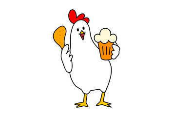 chicken character vector isolated illustration