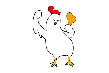 chicken character vector isolated illustration