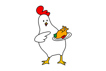 chicken character vector isolated illustration