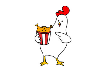 chicken character vector isolated illustration