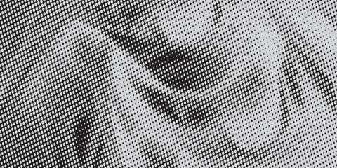 Monochrome gradient halftone dots background. Vector illustration. Abstract small grunge dots on white background