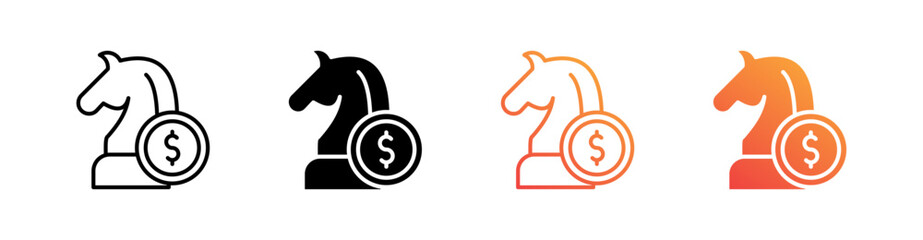 Financial Strategy Multiple Style Icon Set Vector 