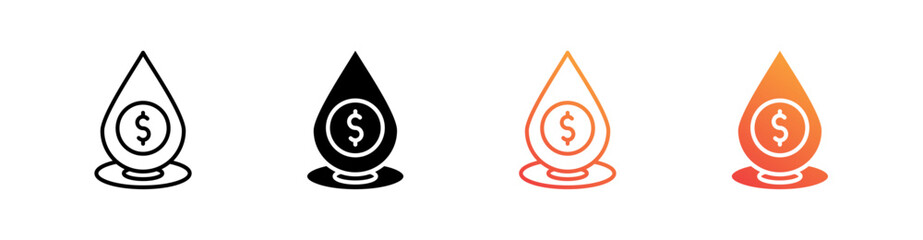 Liquidity Multiple Style Icon Set Vector 
