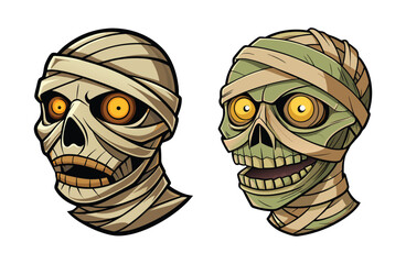 Scary Halloween skull mask illustration with evil monster face design