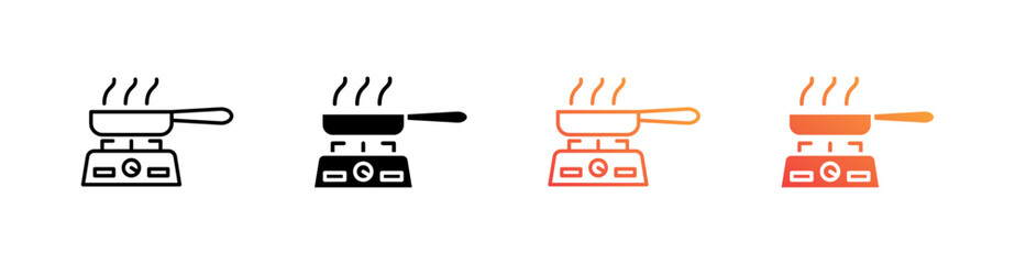 Cooking Multiple Style Icon Set Vector 