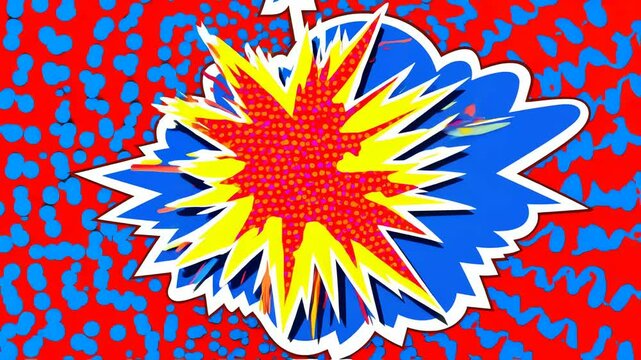 Dynamic cartoon style motion background with pop art effect ideal for intro animations