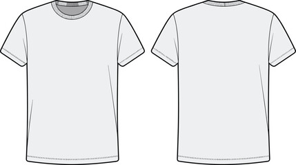 CAD drawing flat vector illustration of button up shirt and shorts set, front view, fashion technical sketch, casual summer outfit
