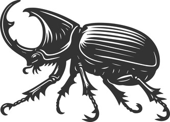Beetle vector insect isolated silhouette black illustration